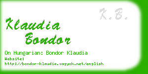 klaudia bondor business card